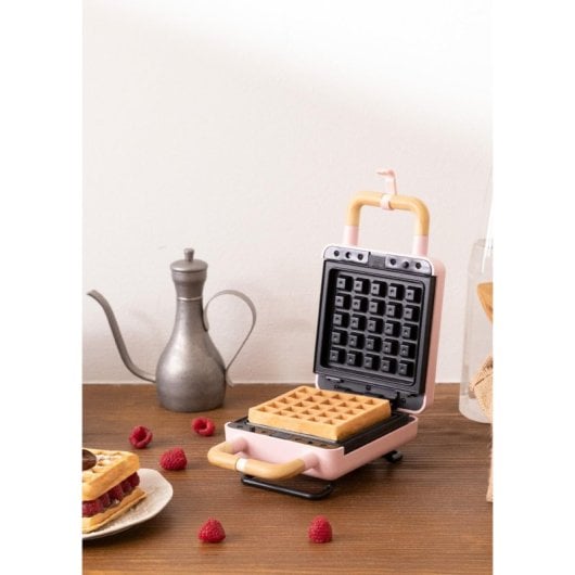 Create Stone Studio Sandwichera Grill Y Gofrera Intercambiable Individual 600W Rosa Pastel