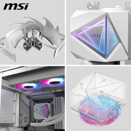 Refrigeração Líquida MSI MAG CORELIQUID I240 240mm 2 Ventoinhas ARGB Branco