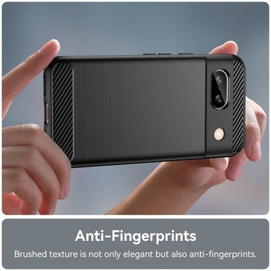 Max Power Digital Carbon Fiber Case für Google Pixel 8a, stoßfeste schwarze Silikonhülle