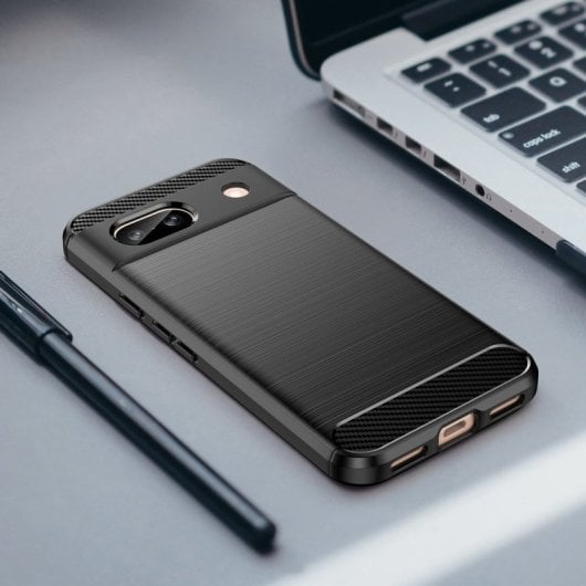 Max Power Digital Carbon Fiber Case für Google Pixel 8a, stoßfeste schwarze Silikonhülle