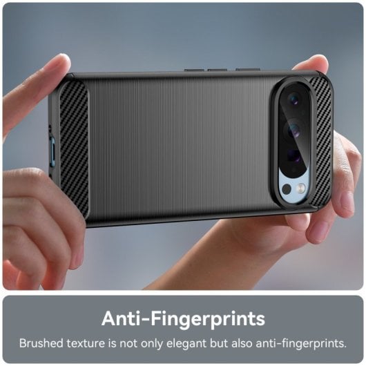 Custodia Max Power Digital Carbon Fiber per Google Pixel 9 Custodia antiurto in silicone nero