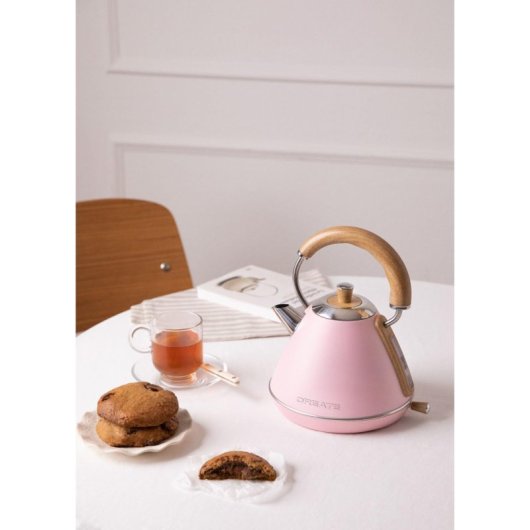 Create Kettle Retro Hervidor de Agua Eléctrico 1L 1200W Rosa