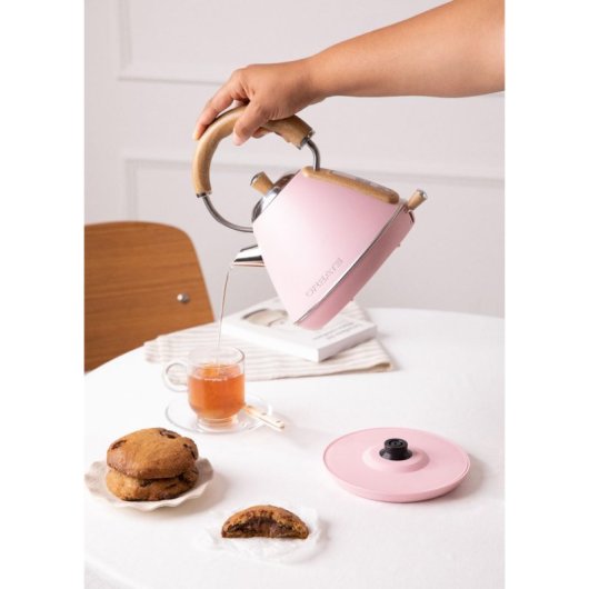 Create Kettle Retro Hervidor de Agua Eléctrico 1L 1200W Rosa