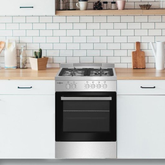 Cocina Vitrokitchen PF6060IB Gas Butano 4 Fuegos 60x60cm Acero Inoxidable