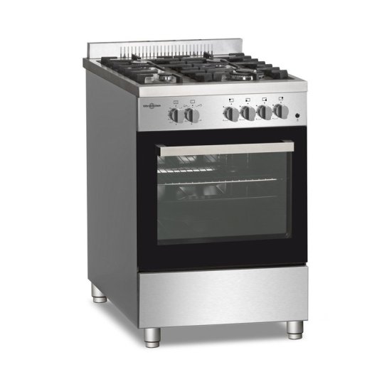 Vitrokitchen PF6060IN Cocina a Gas Natural 4 Fuegos 60x60cm Acero Inoxidable