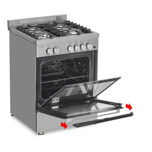 Vitrokitchen PF6060IN Cocina a Gas Natural 4 Fuegos 60x60cm Acero Inoxidable