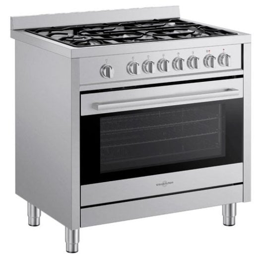 Vitrokitchen ST9060IB Cocina a Gas Butano 5 Fuegos con Horno Eléctrico 90cm