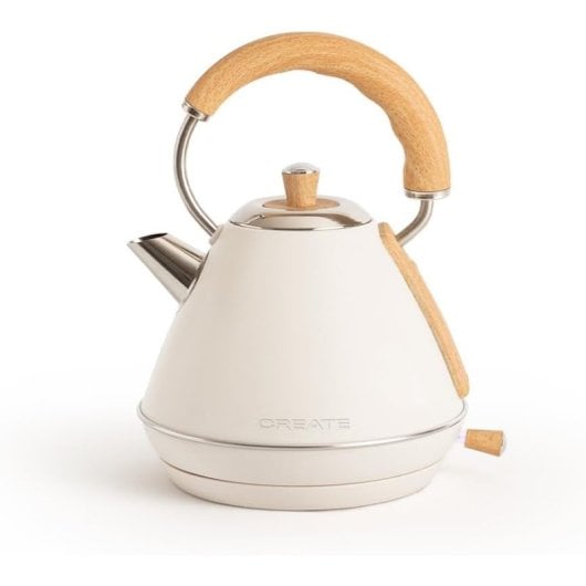 Create Kettle Retro Hervidor de Agua Eléctrico 1L 1200W Blanco