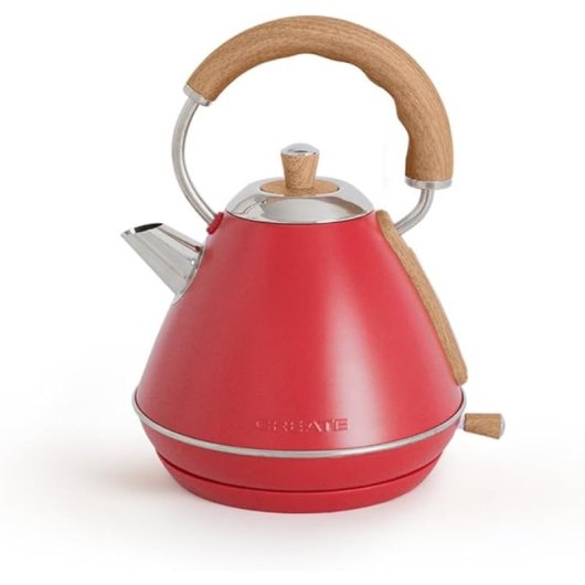 Create Kettle Retro Hervidor de Agua Eléctrico 1L 1200W Rojo
