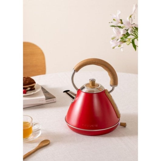 Create Kettle Retro Hervidor de Agua Eléctrico 1L 1200W Rojo