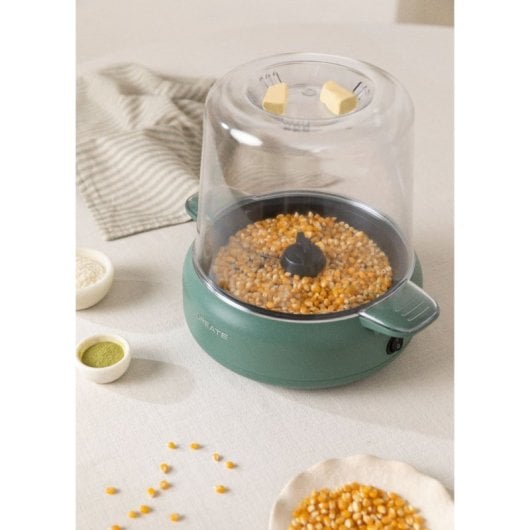 Create Popcorn Maker Studio Máquina de Palomitas con Fundidor de Mantequilla 500W Verde