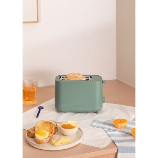 Create Toast Studio Tostadora de 2 Ranuras 750W Verde Sage