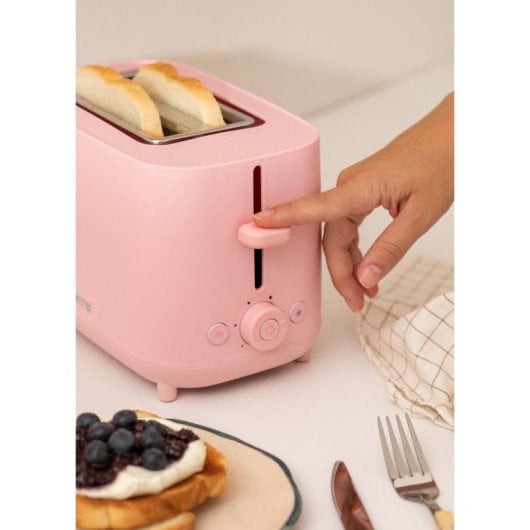 Create Toast Studio Tostadora de 2 Ranuras 750W Rosa Pastel