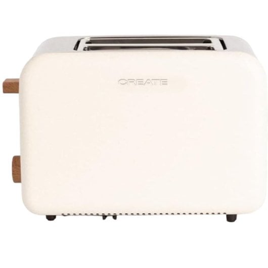 Create Toast Retro Tostadora Diseño Retro 2 Ranuras 850W Blanco Roto