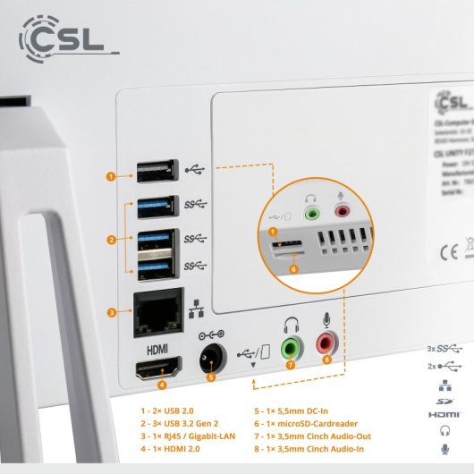 PC Tout-en-un CSL Unity F27W-ALS Intel Core N200 32Go 512Go UHD 27" Windows 11 Pro