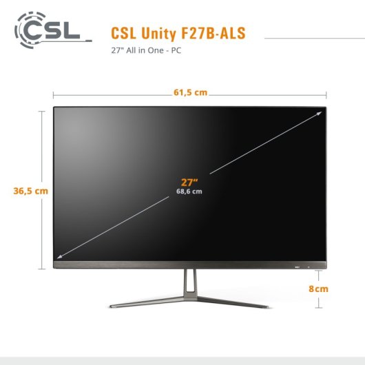 PC Tout-en-un CSL Unity F27B-ALS Intel N200 8Go 2To SSD UHD 27" Windows 11 Home FR