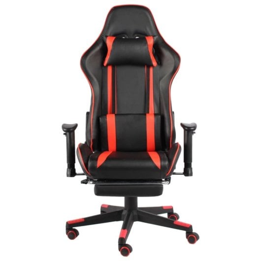 VidaXL Power Gaming Chair avec repose-pieds inclinable rouge