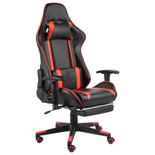 VidaXL Power Gaming Chair avec repose-pieds inclinable rouge
