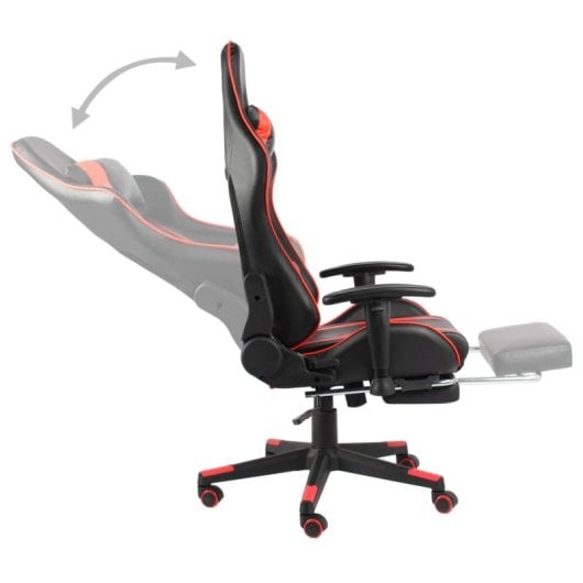 VidaXL Power Gaming Chair avec repose-pieds inclinable rouge