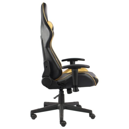VidaXL Kenssi Cadeira Gaming Reclinável Dourada