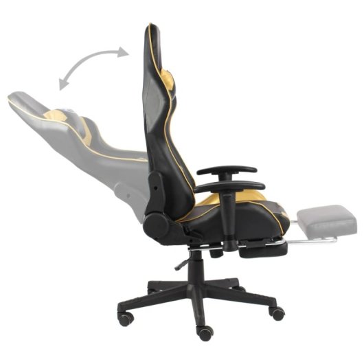 VidaXL Elite Silla Gaming con Reposapiés Dorado