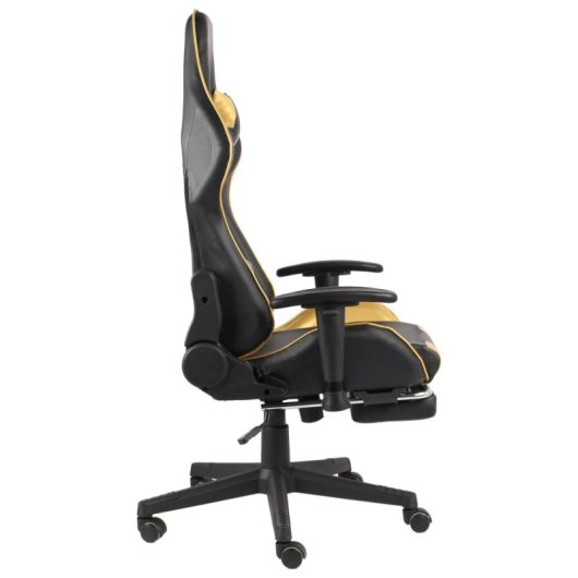 VidaXL Elite Silla Gaming con Reposapiés Dorado