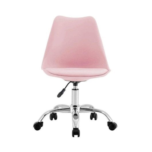 Silla de escritorio Adec Enjoy base metálica altura regulable blanco rosa