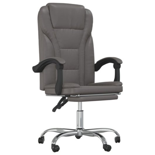 VidaXL Pulssar Silla de Oficina Reclinable con Reposapiés Gris