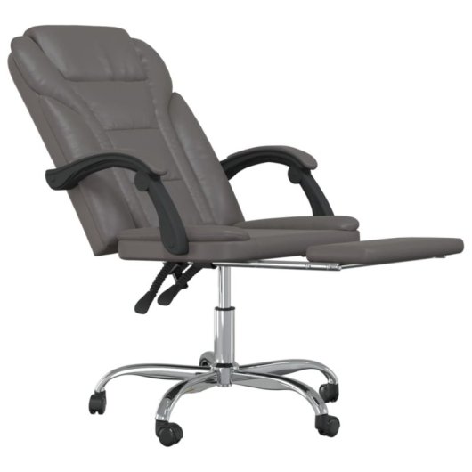 VidaXL Pulssar Silla de Oficina Reclinable con Reposapiés Gris