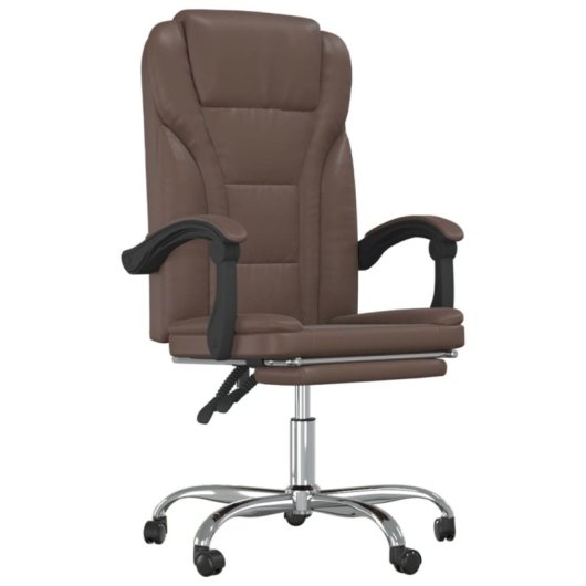 VidaXL Pulssar Silla de Oficina Reclinable con Reposapiés Marrón