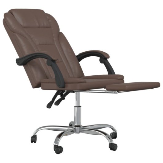 VidaXL Pulssar Silla de Oficina Reclinable con Reposapiés Marrón