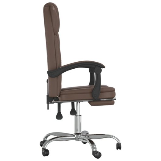 VidaXL Pulssar Silla de Oficina Reclinable con Reposapiés Marrón