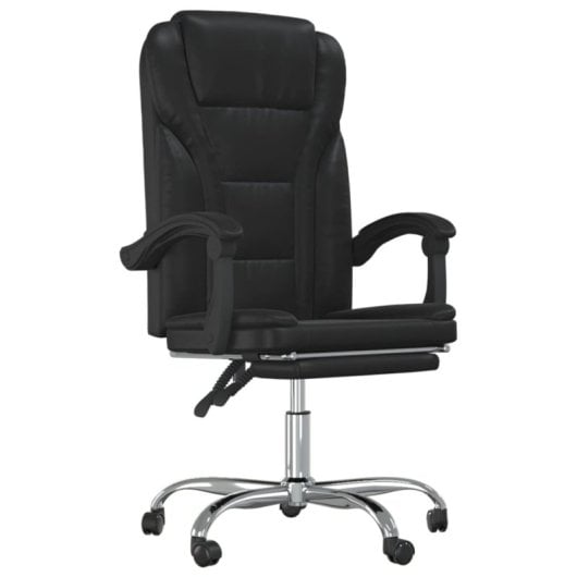 VidaXL Pulssar chaise de bureau inclinable avec repose-pieds noir