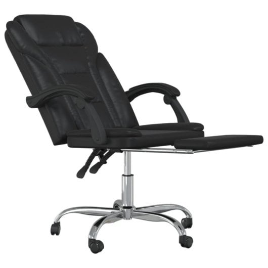 VidaXL Pulssar chaise de bureau inclinable avec repose-pieds noir