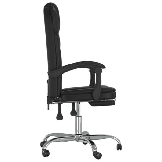 VidaXL Pulssar chaise de bureau inclinable avec repose-pieds noir