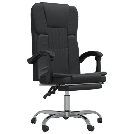 VidaXL Nusar Silla de Oficina Reclinable con Reposapiés Negro