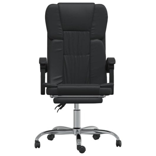 VidaXL Nusar Silla de Oficina Reclinable con Reposapiés Negro