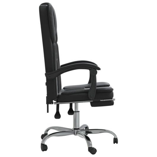 VidaXL Nusar Silla de Oficina Reclinable con Reposapiés Negro
