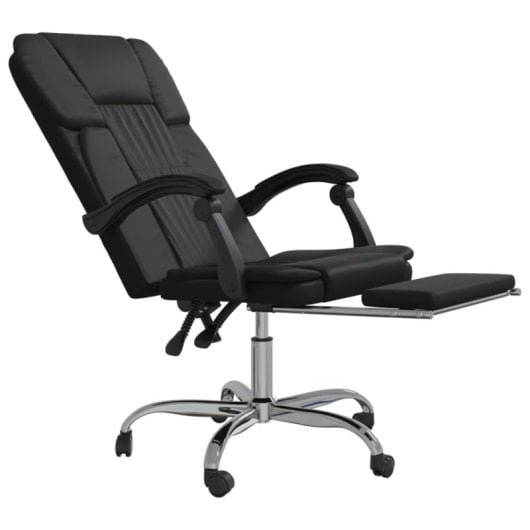 VidaXL Nusar Silla de Oficina Reclinable con Reposapiés Negro