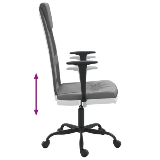 VidaXL Remo Cadeira de Escritório com Altura Ajustável e Apoios para Braços Cinzenta