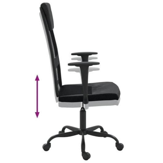 VidaXL Remo Silla de Oficina Altura Ajustable con Reposabrazos Negro
