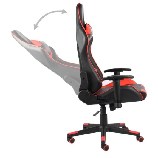 VidaXL Kenssi Silla Gaming con Altura Ajustable Y Reclinable Rojo