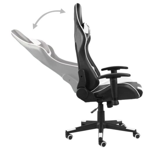 Sedia da gaming VidaXL Kenssi con altezza regolabile e reclinabile bianca