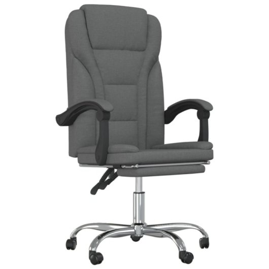 VidaXL Simos Silla de Oficina Reclinable con Altura Ajustable Gris Oscuro