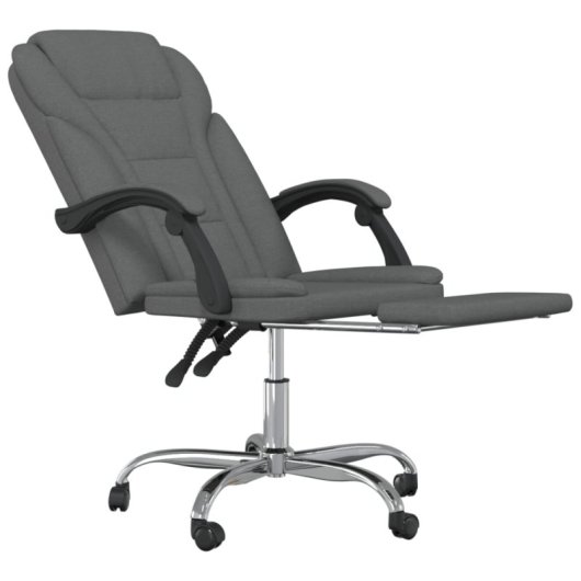 VidaXL Simos Silla de Oficina Reclinable con Altura Ajustable Gris Oscuro