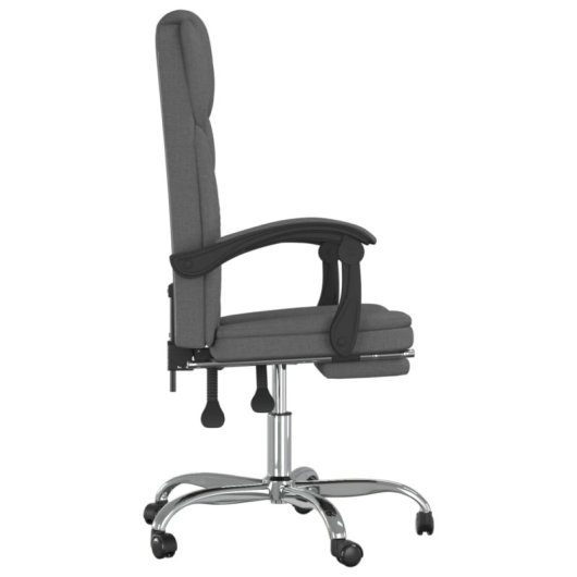 VidaXL Simos Silla de Oficina Reclinable con Altura Ajustable Gris Oscuro