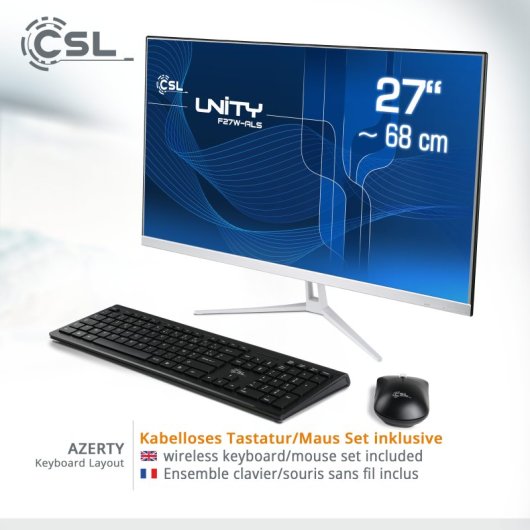 PC Tout-en-un CSL Unity F27W-ALS Intel N200 8Go 256Go SSD UHD 27" Windows 11 Home FR