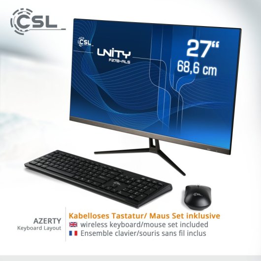 PC Tout-en-un CSL Unity F27B-ALS Intel N200 32Go 2To SSD UHD 27" Windows 11 Pro FR