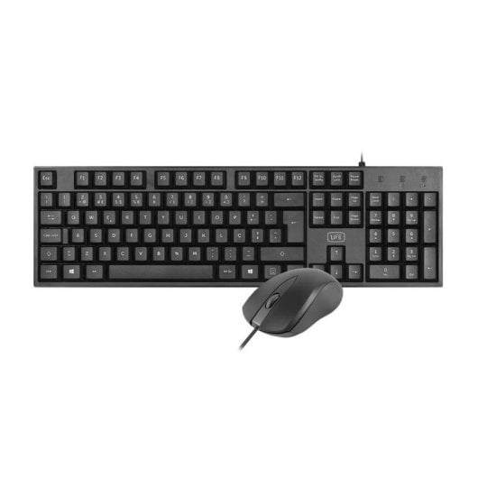 1Life KB:Base Kit Conjunto Teclado + Rato USB Preto (PT)