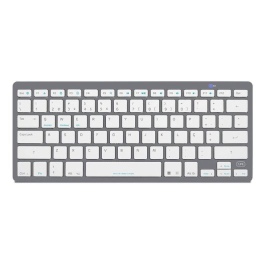 1life Ultraslim Teclado Sem Fios Bluetooth Multidispositivo Branco (PT)